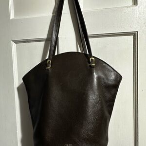 Elegant Brown Leather Tote Bag